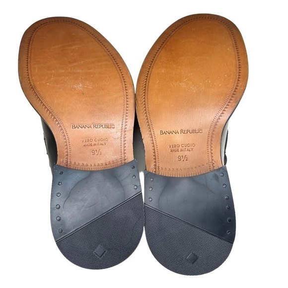 Banana Republic Men’s Black Italian Leather Loafers. Size 9 1/2D - Picture 7 of 12